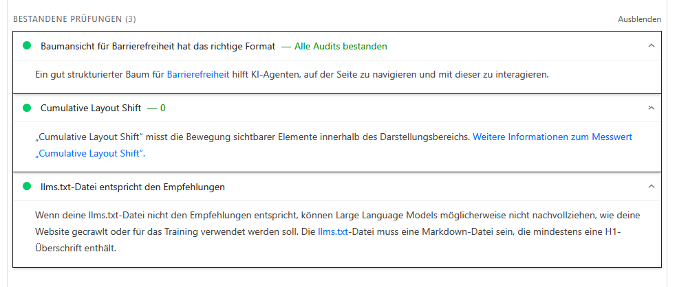 bestandene Prüfungen